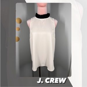 J. Crew White Tank Top with Black Collar